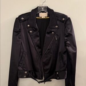 Artelier Black Satin Moto Jacket